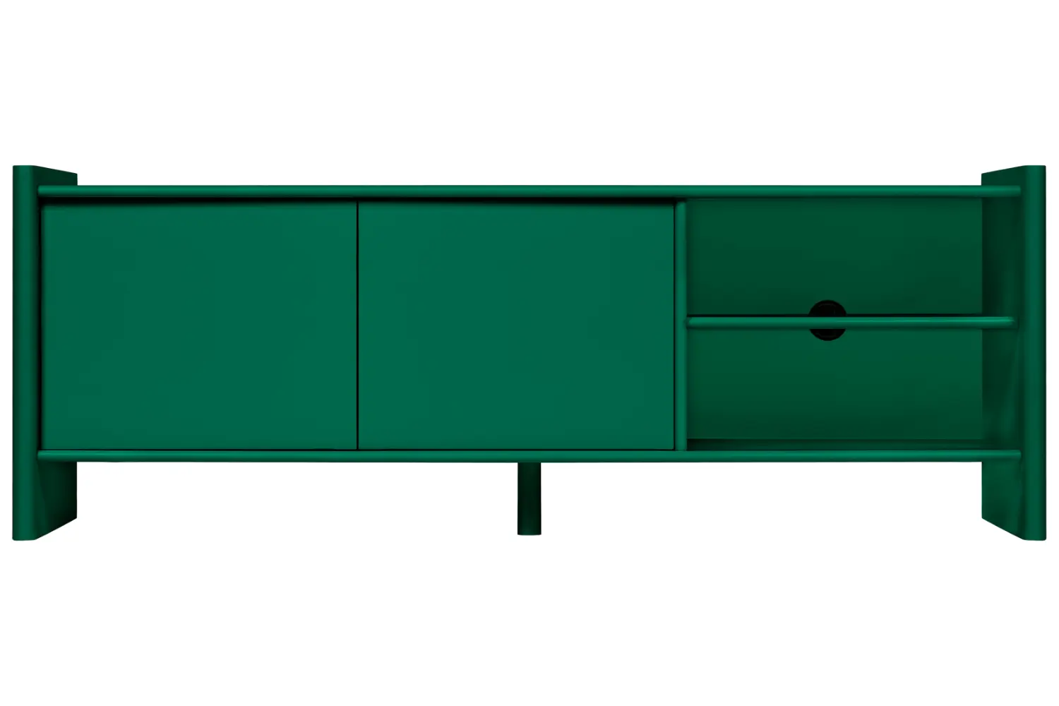 noo.ma Zelený lakovaný TV stolek Rali 160 x 48 cm