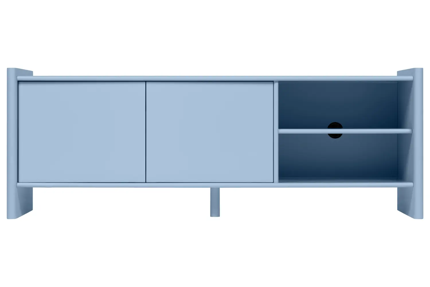 noo.ma Modr&yacute; lakovan&yacute; TV stolek Rali 160 x 48 cm