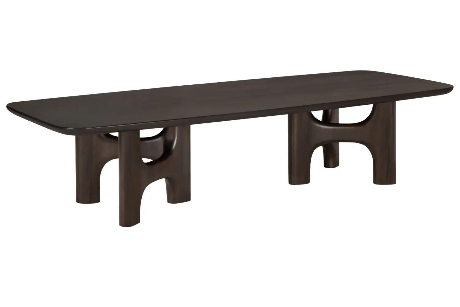 Ethnicraft Tmavý dřevěný konferenční stolek Flow 150 x 60 cm