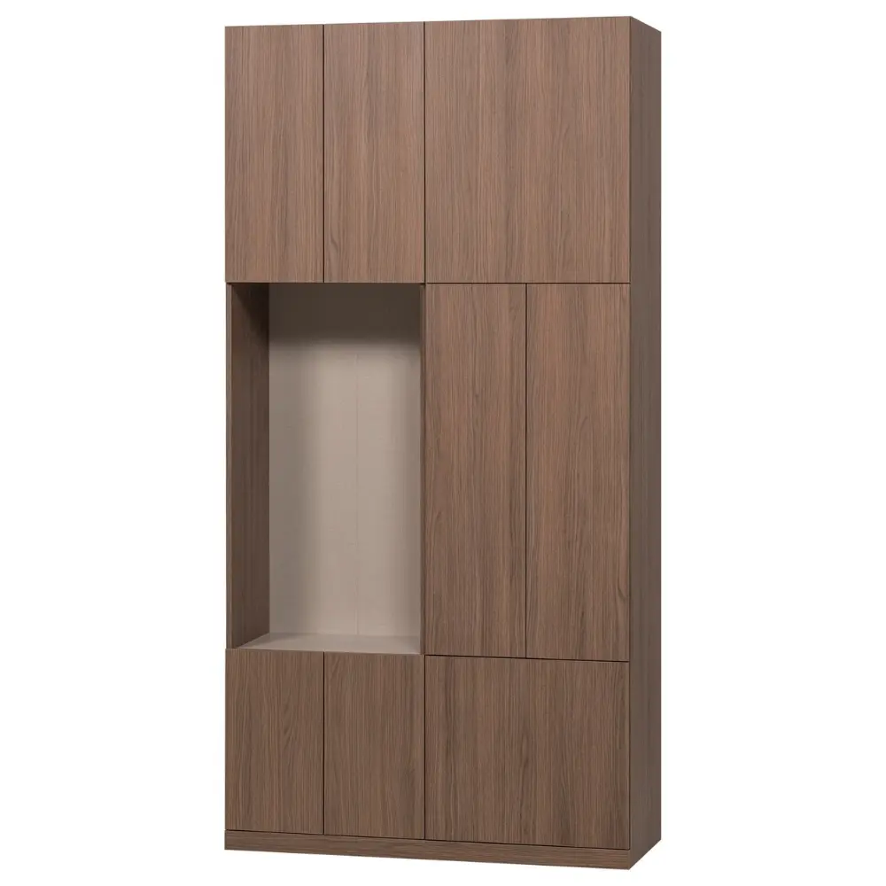 WOOOD Dřevěná skříň Build 215 x 108 cm s tmavým dubovým dekorem
