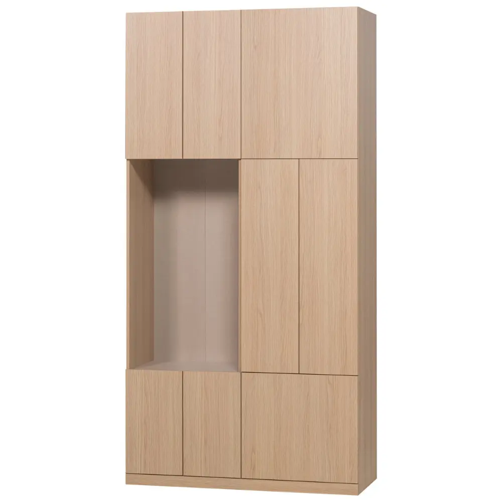 WOOOD Dřevěná skříň Build 215 x 108 cm s dubovým dekorem