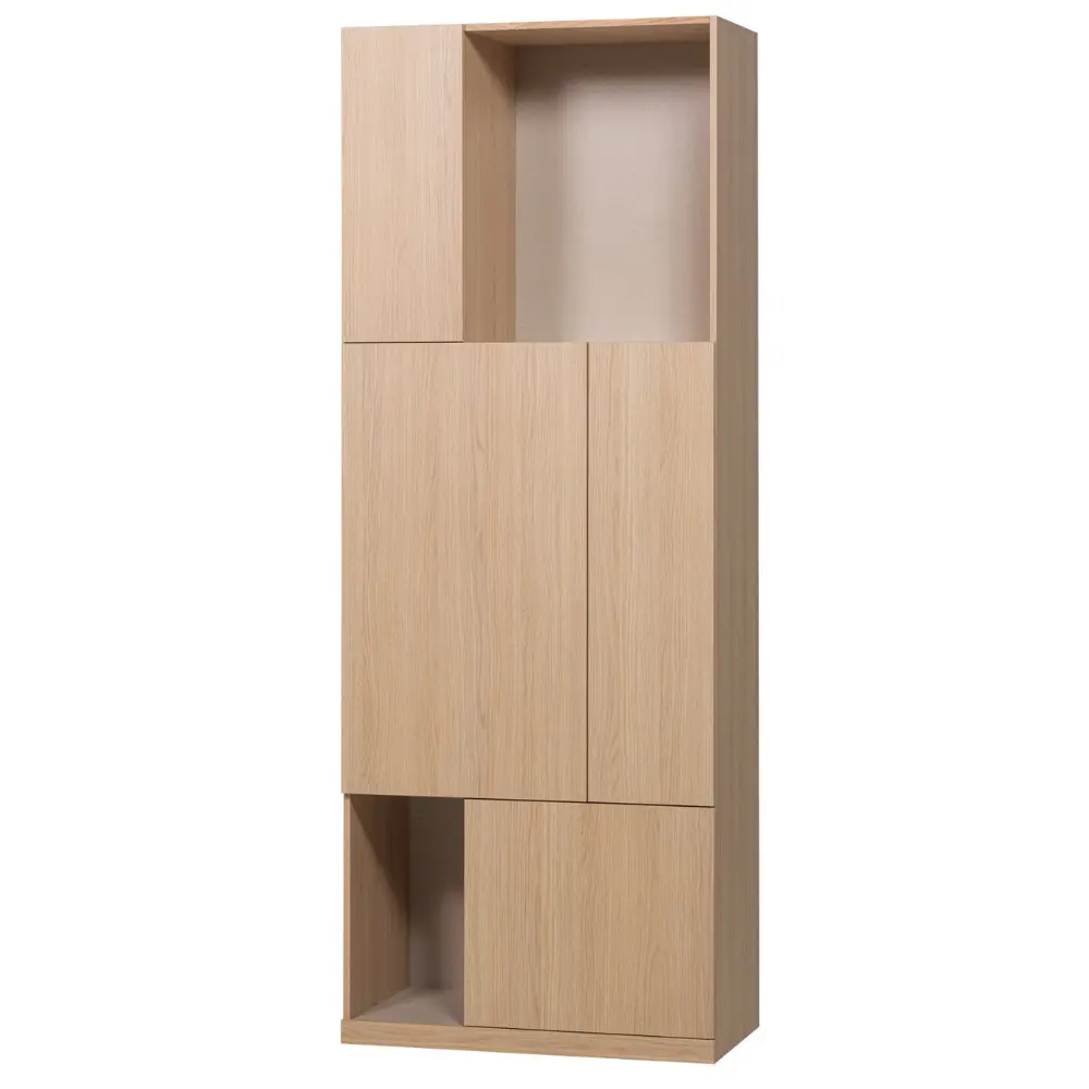 WOOOD Dřevěná skříň Build 215 x 80 cm s dubovým dekorem