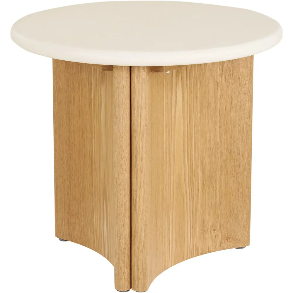 Nordic Living Bílý dřevěný odkládací stolek Morthy ø50 cm