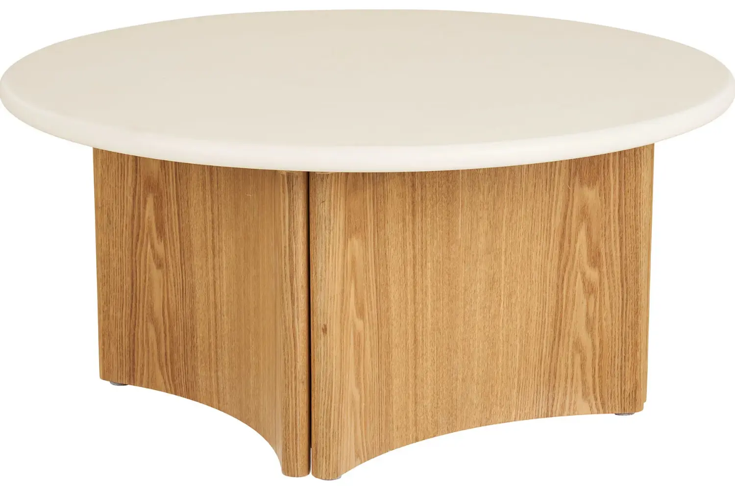 Nordic Living Bílý dřevěný konferenční stolek Morthy ø80 cm