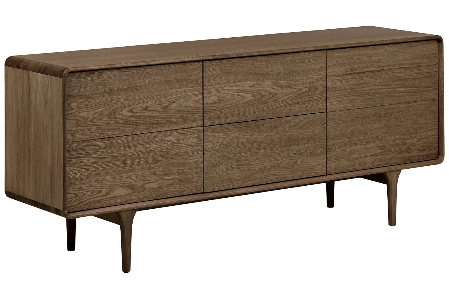 Nordic Living Hnědá dubová komoda Dawe 180 x 45 cm