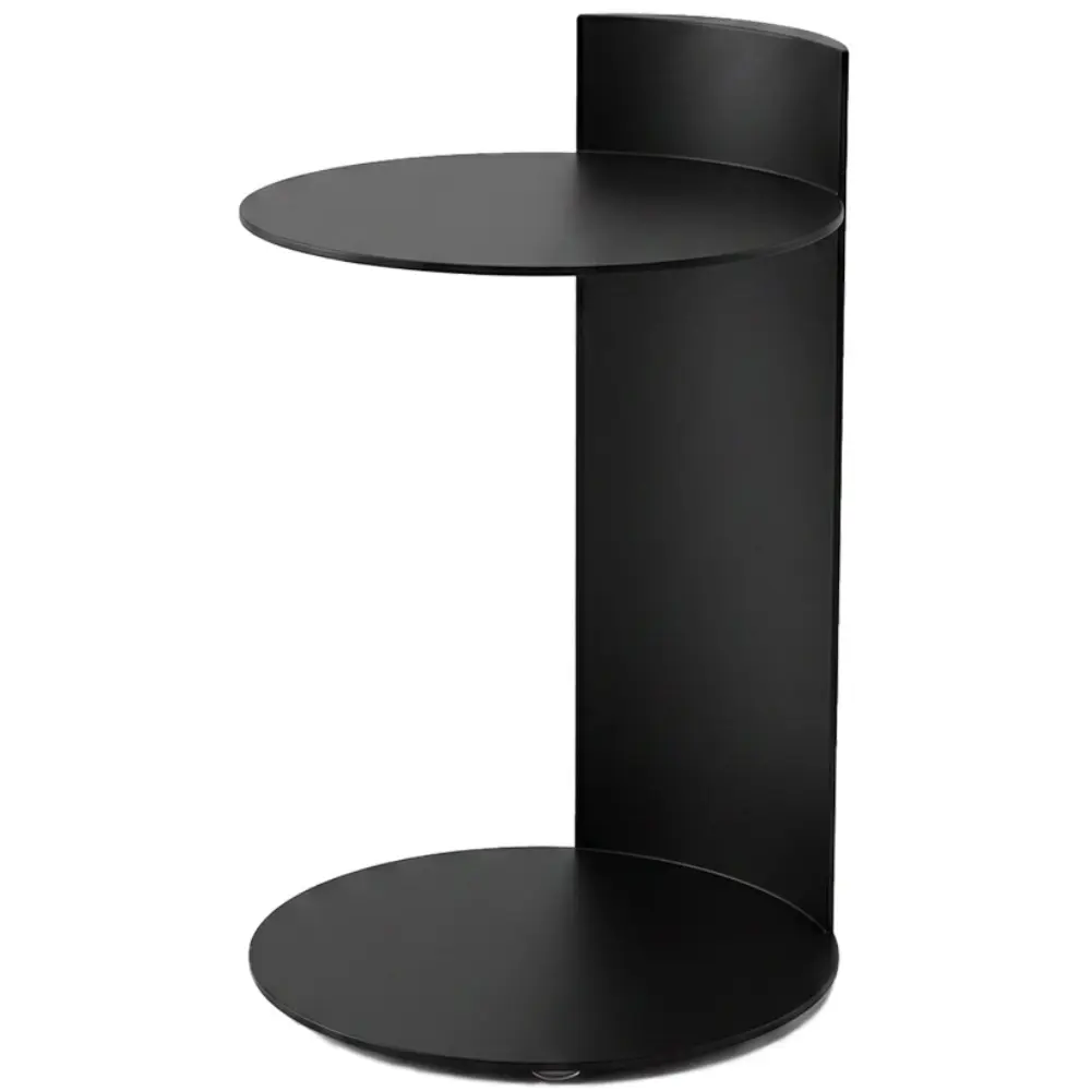 Miotto Čern&yacute; kovov&yacute; odkl&aacute;dac&iacute; stolek Vaglia ⌀40 cm