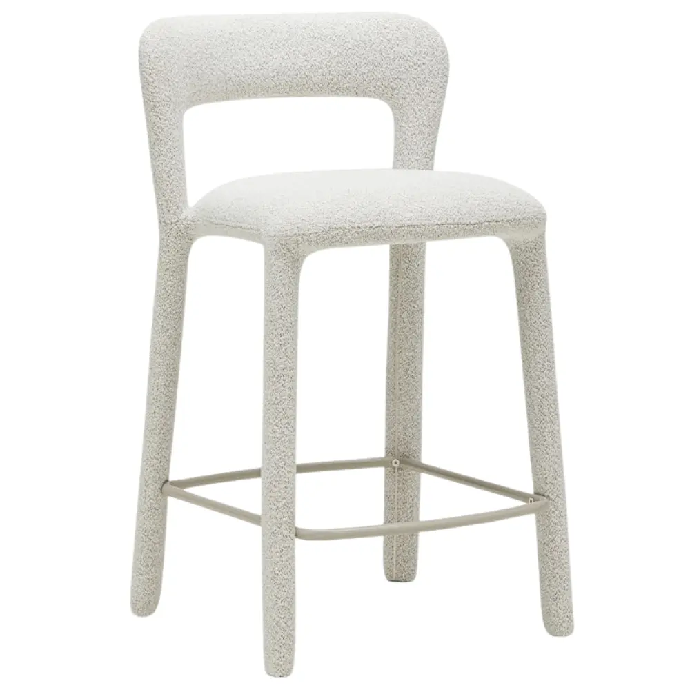NovaNook Krémová bouclé barová židle Irokiii 65 cm