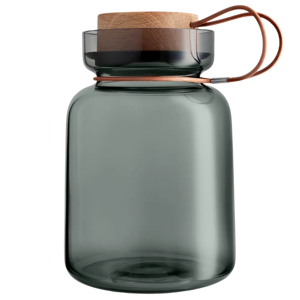 Eva Solo Kouřově šedá skleněná dóza Silhouette 1,5 l