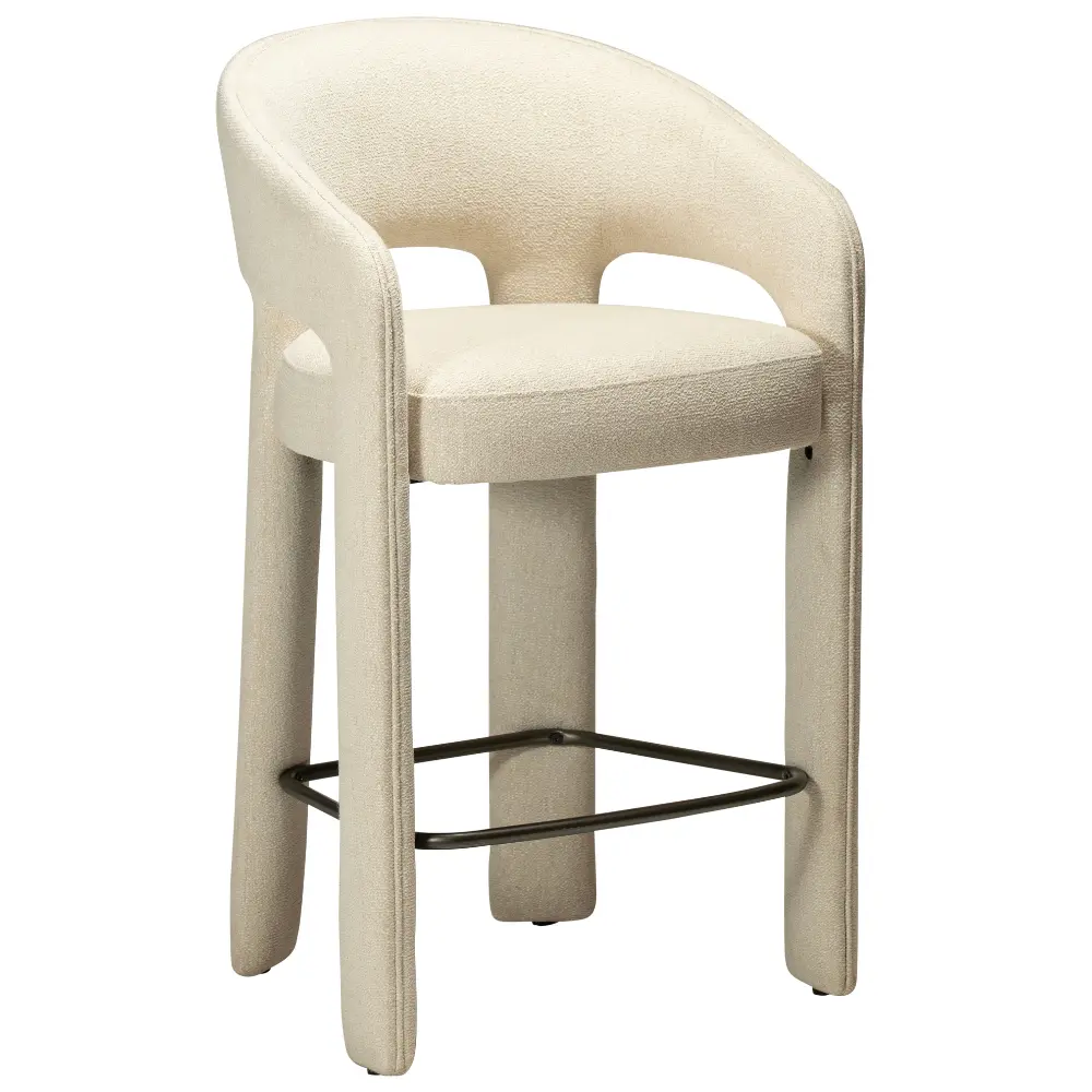 ​​​​​Dan-Form Kr&eacute;mově b&iacute;l&aacute; boucl&eacute; barov&aacute; židle Splendor 67 cm