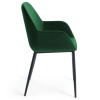 Zelená sametová jídelní židle Kave Home Konna
