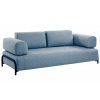 Modrá látková třímístná pohovka Kave Home Compo s polštáři 232 cm