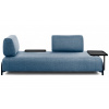 Modrá látková třímístná pohovka Kave Home Compo s polštáři 232 cm
