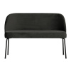 Černá sametová jídelní lavice Tergi 120 cm