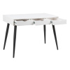 Bílý dřevěný pracovní stůl Pluto s černou podnoží 110 x 50 cm