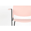 Světle růžová plastová jídelní židle WLL Stacks s područkami -fv-interier-25