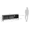 Černý kovový TV stolek Kave Home Trixie 180 x 41 cm