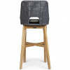Tmavě šedá pletená zahradní barová židle Bizzotto Hespari 112 cm