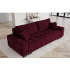 Vínově červená sametová třímístná rozkládací pohovka MICADONI BYRON 250 cm