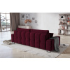 Vínově červená sametová třímístná rozkládací pohovka MICADONI BYRON 250 cm