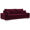 Vínově červená sametová třímístná rozkládací pohovka MICADONI BYRON 250 cm