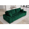 Tmavě zelená sametová třímístná rozkládací pohovka MICADONI BYRON 250 cm
