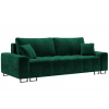 Tmavě zelená sametová třímístná rozkládací pohovka MICADONI BYRON 250 cm