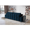 Královsky modrá sametová třímístná rozkládací pohovka MICADONI BYRON 250 cm
