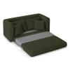 Zelená látková dvoumístná rozkládací pohovka MICADONI LIDO 158 cm