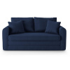 Tmavě modrá látková dvoumístná rozkládací pohovka MICADONI LIDO 158 cm