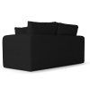 Černá látková dvoumístná rozkládací pohovka MICADONI LIDO 158 cm