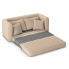 Béžová látková dvoumístná rozkládací pohovka MICADONI LIDO 158 cm II.