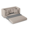 Světle šedá látková dvoumístná rozkládací pohovka MICADONI LIDO 158 cm II.