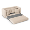 Světle béžová látková dvoumístná rozkládací pohovka MICADONI LIDO 158 cm II.