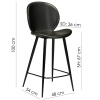 Černá koženková barová židle židle DAN-FORM Cloud 67 cm