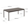 Matně černý kovový zahradní rozkládací stůl Kave Home Zaltana 140/200 x 90 cm
