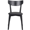 Černá jasanová jídelní židle ROWICO AMI s koženkovým sedákem