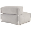 Světle šedý látkový zahradní modul s opěradlem Kave Home Square 101 x 101 cm
