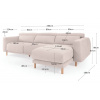 Světle béžová látková rohová pohovka Kave Home Singa 296 cm, pravá -fv-interier-25