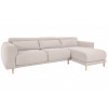 Světle béžová látková rohová pohovka Kave Home Singa 296 cm, pravá