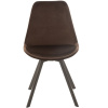 Tmavě hnědá sametová jídelní židle J-line Helene