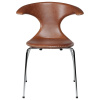 Hnědá kožená jídelní židle DAN-FORM Flair s chromovanou podnoží -fv-interier-25