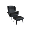 Černé kožené lounge křeslo FLEXLUX PADOVA