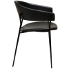 Černá dřevěná jídelní židle DAN-FORM Crib s koženkovým sedákem