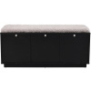 Černá dubová lavice ROWICO CONFETTI 106 cm s úložným prostorem