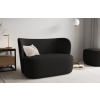 Černá látková dvoumístná pohovka MICADONI Saamit 126 cm