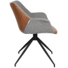 Šedo hnědá látková otočná jídelní židle ZUIVER DOULTON -fv-interier-25