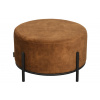 Koňakově hnědý sametový taburet LABEL51 Troy XL, 57 cm