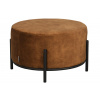 Koňakově hnědý sametový taburet LABEL51 Troy XL, 57 cm