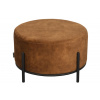Koňakově hnědý sametový taburet LABEL51 Troy XL, 57 cm