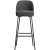 Šedá sametová barová židle Tergi 79 cm
